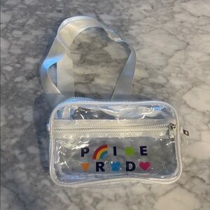 Clear Pride Crossbody Bag with White Strap